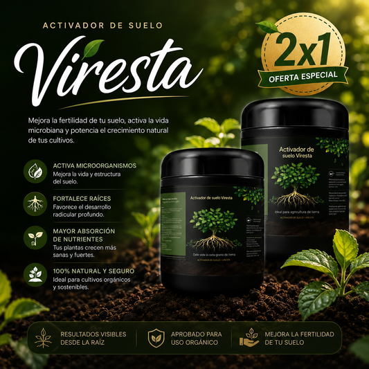 Viresta Bio™ 2X1 | El impulso natural que tus plantas necesitan para crecer más fuertes y saludables 🌱